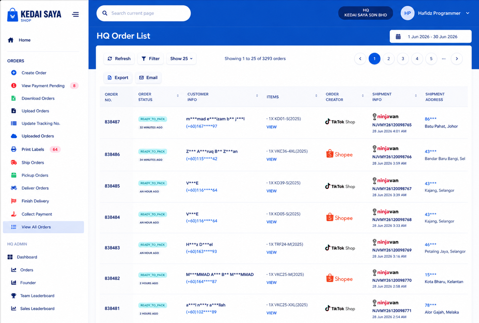 Sync TikTok, Shopee & StoreHub